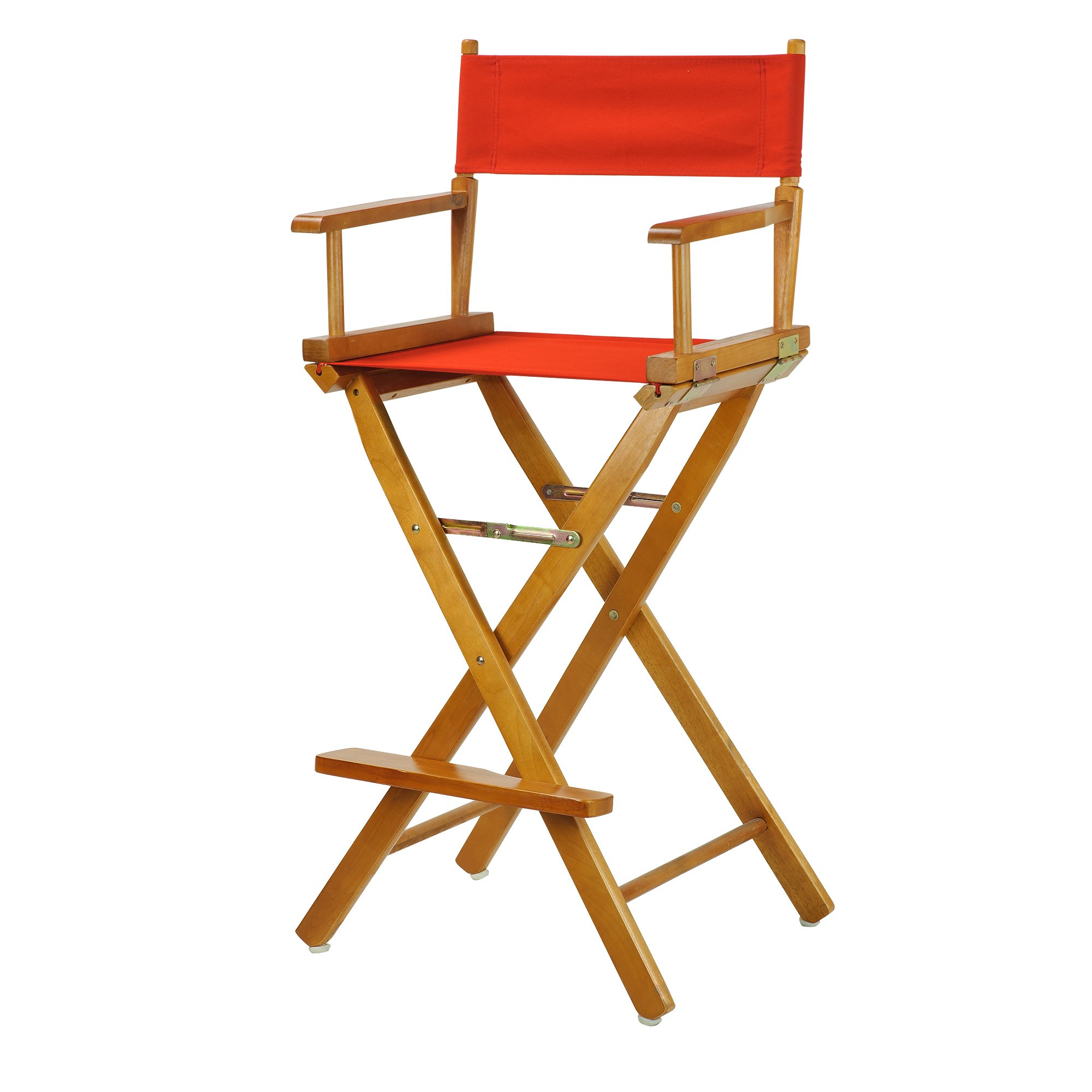 Casual Home 30" Director's Chair Honey Oak Frame-with Red Canvas, Bar Height