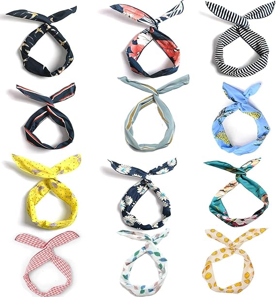 Amazon Carsend 12点セット ワイヤーカチューシャ レディース 韓国風 レトロ 大人 リボン 伸縮性 ヨガヘアバンド ターバン ヘアアクセサリー ウサギの耳 蝶結び 髪飾り 髪留め かわいい ヘアバンド ターバン 通販