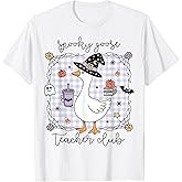 Funny Halloween Silly Goose Witch Spooky Goose Teacher Club T-Shirt