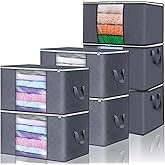 XHMAXE 10 Pcs Large Storage Bags,90L Foldable Storage Bags for Clothes,Comforter Bag with Enhanced Handle,Linen Storage Organization for Comforter,Bed Sheets,Toys and Pillows.