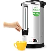 NutriChef Water Boiler and Hot Water Dispenser, 19L Electric Beverage Dispenser with Safety Lock Lid, Non-Drip Tap, Warm Function, Food Grade Stainless Steel, Home &amp; Commercial Use, 19"x9"x9", Silver