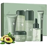 6pcs Avocado Skincare Set, Skin Care Gift Set with Facial Cleanser, Toner, Lotion, Face Serum, Face Cream, Eye Cream For Hydrating Skin Anti-Aging Skin For Women Men