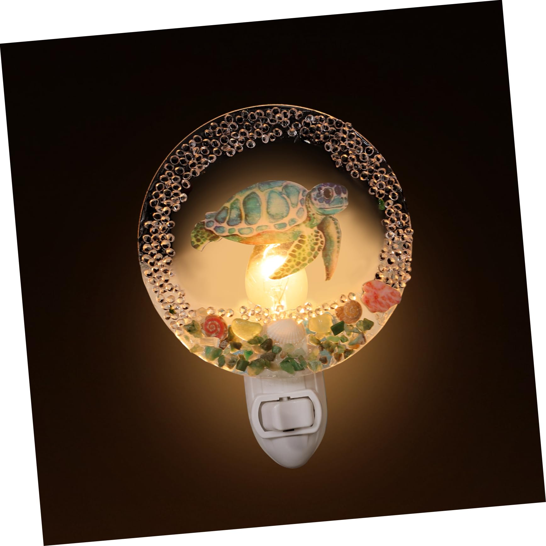 Photo 1 of JOINPAYA Tortoise Night Light Plug Ocean Animal Resin Lamp for Bedroom Living Stairs and More Comfortable Glow Decorative Sea Pattern Design