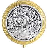 KOMI PYX for Communion Host Catholic, Last Supper Keepsake Catholic Box | First Communion pyx, last supper rosary box. host holder. Religious Christian gifts for Baptism, Communion, Confirmation