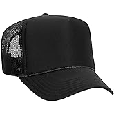 OTTO Wholesale 12 x Polyester Foam Front 5 Panel High Crown Mesh Back Trucker Hat - (12 Pcs)