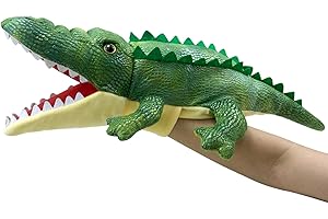 okegztoa Hand Puppet Crocodile Puppet,Puppet with Movable Mouth, Role Play Story Animal Puppets,Soft Stuffed Crocodile Hand Puppets for Kids