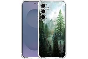 Hsondcn Case for Samsung Galaxy S25 with Forest Design,Mountain and Birds Beautiful Scenery Nature Pattern,Soft TPU Phone Cover Bumper(S25,Wood)
