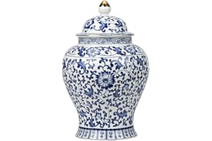 Blue and White Ginger Jars, Ginger Jars for Home Decor, Ceramic Decorative Blue and White with Lid, Porcelain Vases Decor for