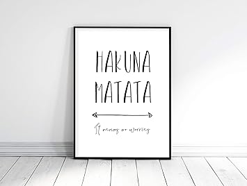 Hakuna Matata Print Children Prints Kids Room Decor Teen Room Wall Art Classroom Posters Nursery Printable Wall Art Disney Prints Wood Pallet Design Wall Art Sign Plaque With Frame Wooden Sign