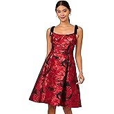 Adrianna Papell Womens Bow Jacquard Short Dress