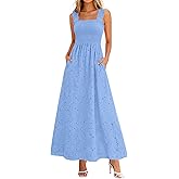 KIRUNDO Summer Lace Dress Vacation Outfits for Women 2026 Wedding Guest Dresses Maxi Beach Boho Sleeveless Cotton Sundress