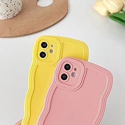 Caseative for iPhone 11 Case,Solid Color Curly Wave