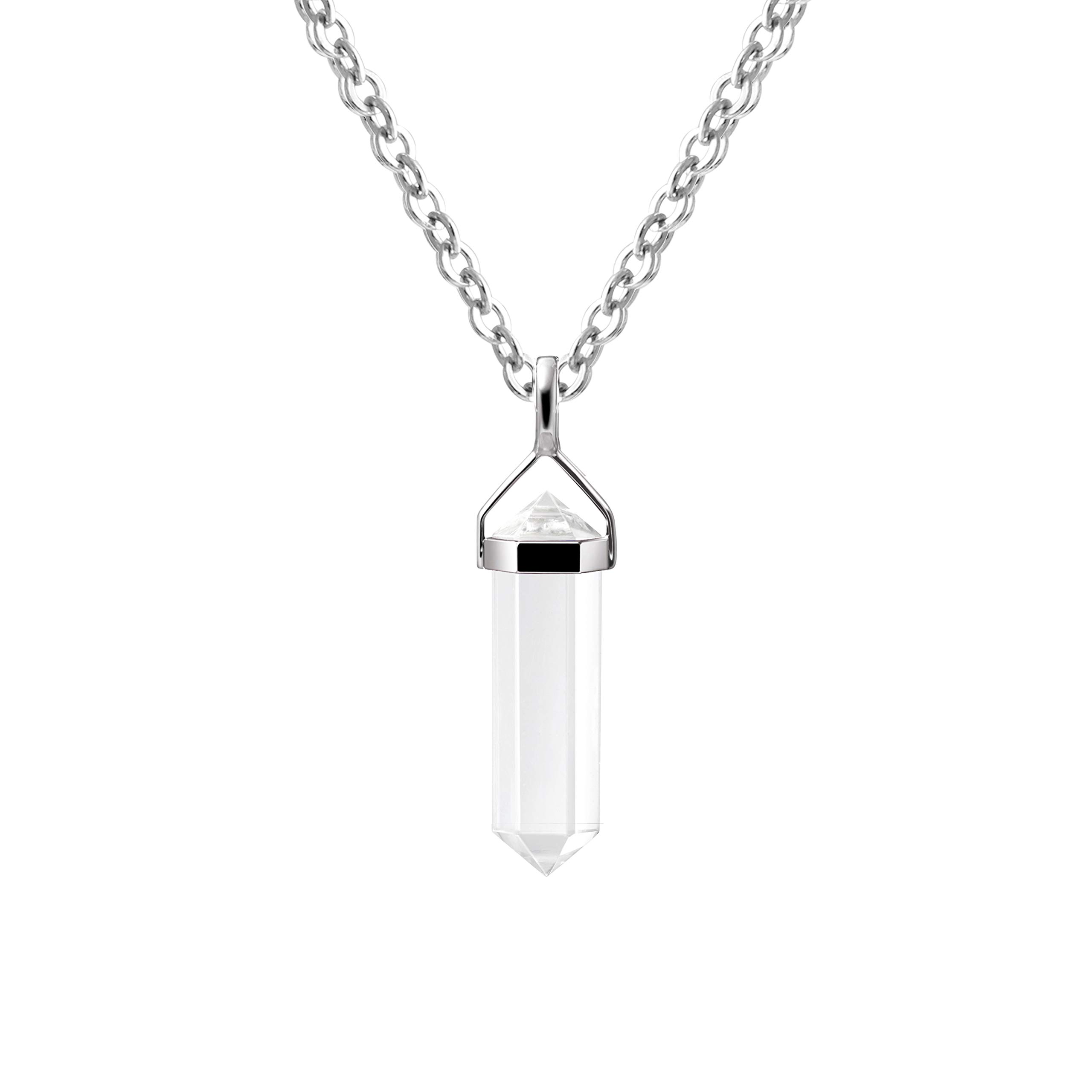 Franki Baker 925 Sterling Silver Crystal Gemstone Small Pendant Necklace. Pendant Length: 2.8cm Chain Length: 50cm