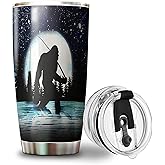 LPVLUX The Blue Sky Bigfoot Tumbler with Lid Double Wall Tumbler 20oz Travel Coffee Mug