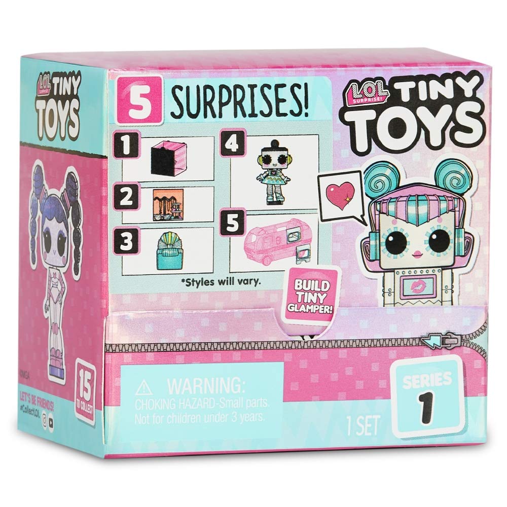 L.O.L. Surprise! Tiny Toys Set of 5 Surprises including 1 Mini 1.5 cm, Accessories, Glamper Piece, Surprise Water Function, Random Models to Collect, Toy for Children 3 Years, LLUB5