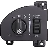 TRQ Headlight Switch | For 99-01 Dodge Ram 3500 99-00 Dakota 99-01 Ram 1500 2500 with Cargo Light &amp; Fog Lights
