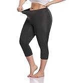 Cheapestbuy Women's Plus Size Capri Leggings Lightweight Soft Crop Leggings Basic Capris Yoga Pants