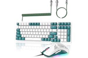 ZIYOU LANG Mechanical Gaming Keyboard and Mouse Combo, K3 Wired Backlit Keyboard and M8 Ultra-Light Adjustable DPI RGB Mouse,