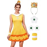 For G and PL Women's Princess Tennis Dress Cospaly Costume with Tiara Earrings Wristband Set for Adults