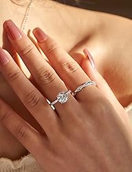 Oivley 1.5CT Round Engagement Rings for Women