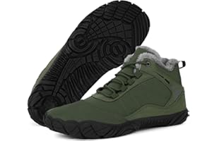 FRGITYGIFT Hike Winter Footwear Barefoot Boots Mens Womens, Waterproof Winter Snow Boots, Warm Ankle Booties, Wide Toe Barefoot Hiking Boots, Non-Slip Zero Drop Sole Hike Shoes for Hiking Walking Outdoor