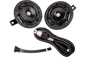FARBIN Car Horns 12v Loud High Tone/Low Tone Metal Twin Horns Kit with Relay Harness,Universal Horns for Truck Car Motorcycle