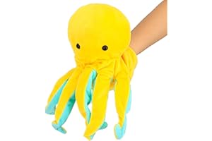 Easfan Plush Octopus Hand Puppet Ocean Stuffed Animal Interactive Toy for Role Play Preschool Storytelling Teaching Pretend Play Gift for Kids Boys Girls on Birthday Christmas 10''