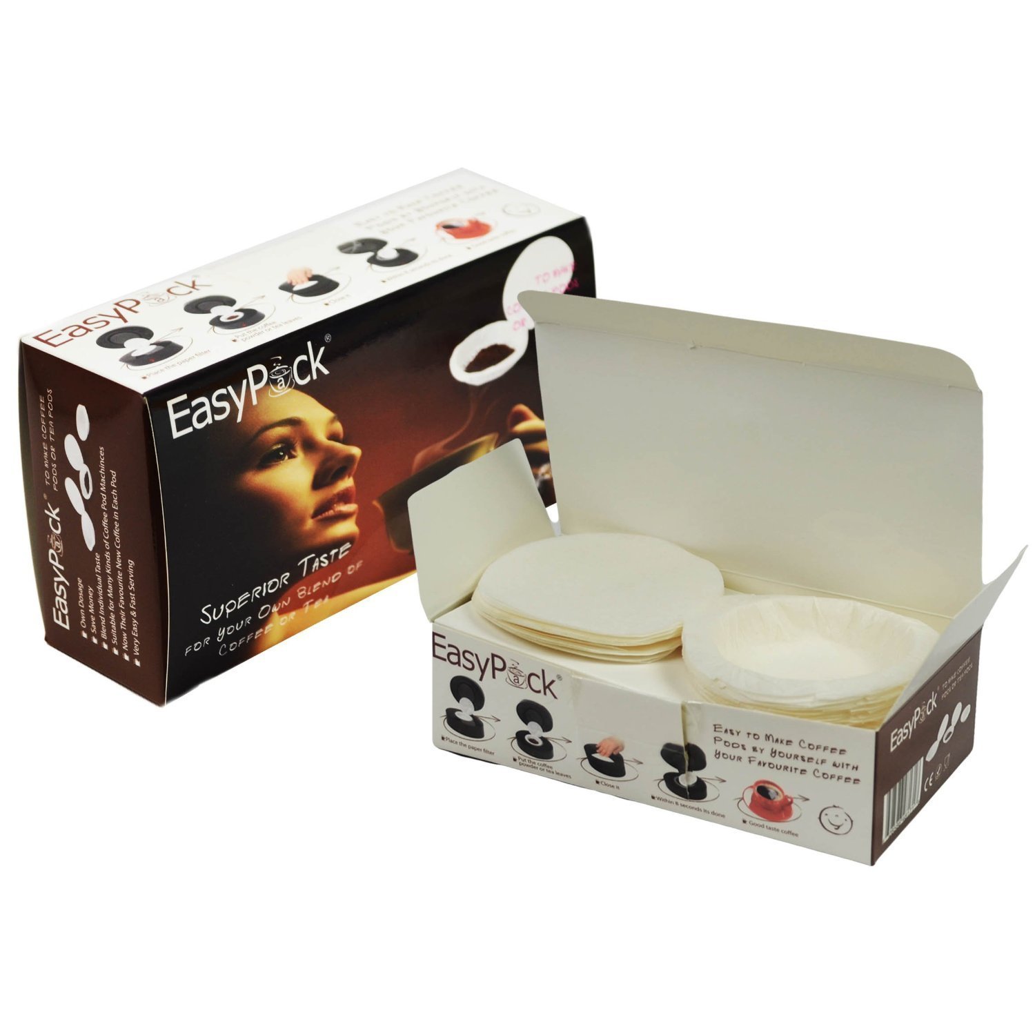 Coffee Pod Replacement Filters for Coffee Pod Brewers - Make Your Own Disposable Pods - 50 Pack by Easy Pack