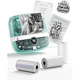 300DPI Sticker Printer - T02 Pro Mini Thermal Printer AI Sticker Maker | Mini Printer for Journaling Supplies, Study Supplies