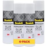 Scotch Glue Stick, Photo-Safe Adhesive, 1.41 oz, 4-Pack