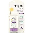 Aveeno Baby Sensitive Skin Mineral Sunscreen Stick SPF 50 with 100% mineral active ingredient, for Face & Body, Sweat- & Wate