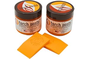 Torch Paste - The Original Wood Burning Paste | Made in USA Heat Activated Non-Toxic Paste for Crafting | Accurately & Easily Burn Designs on Wood, Canvas, Denim & More - Pack of 2 Jars + 2 Squeegees