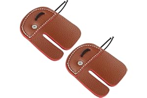 PATIKIL Archery Finger Tabs, Leather Archery Finger Guard Protective Gear, Brown