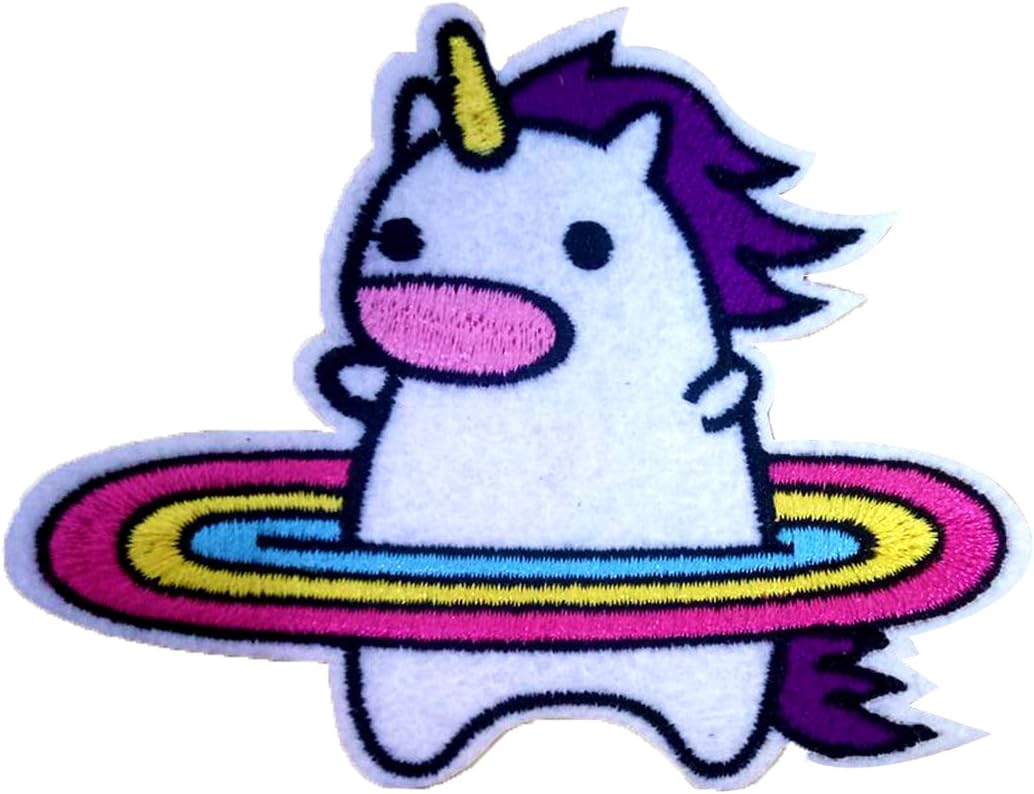 FabStix Weirdo Hula Unicorn Iron on Patch or Sticker Applique for Kids Womens Mens Clothing Jeans Jacket Caps Bags Lapel, Medical Grade and Latex Free