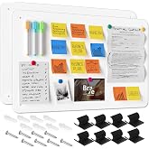 MaxGear Magnetic Board for Wall 17.5" x 11.4" White Metal Magnet Board 2Pcs | Magnetic Bulletin Board Travel Wall Metal Board For Magnets Display Notes, Photos, and More, With Dual Lock Tape and Screws