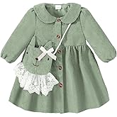 Mioglrie Toddler Girl Fall Dress Baby Girl Winter Clothes 6 12 18 24 Months Outfit Cute Dresses for Girls with Satchel