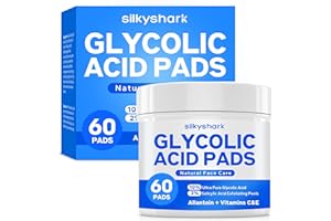 SilkyShark Glycolic Acid Resurfacing Pads (60 Count), 10% Ultra Pure + 2% Salicylic Acid, Exfoliating Peel Pads for Face, Effective Chemical Peel, Radiant Skin Renewal