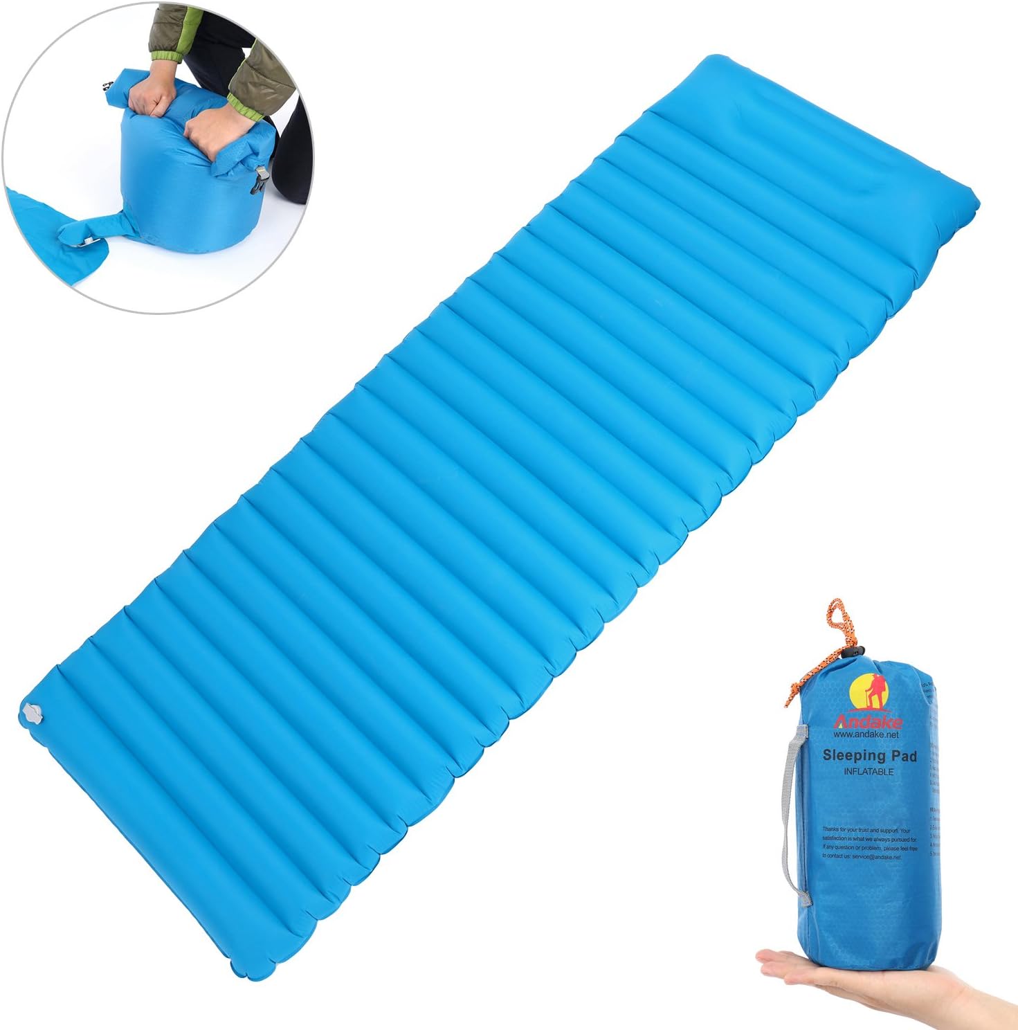 Andake Camping Mat, Ultralight Sleeping Mat with Pillow, Lightweight