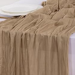Socomi 10pcs Nude Brown Cheesecloth Table Runner