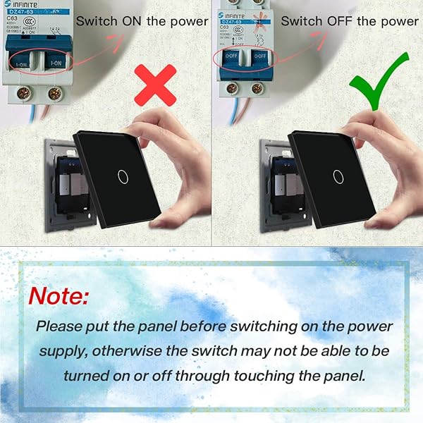 BSEED Interruptor de Luz Inteligente de Alexa Tctil 2 Gang 1 Va und 1 Gang 1 Va Neutralstrom Erforderlich AlexaTuyaGoogle Home kompatible Vidrioscheibe 157 86 Negro