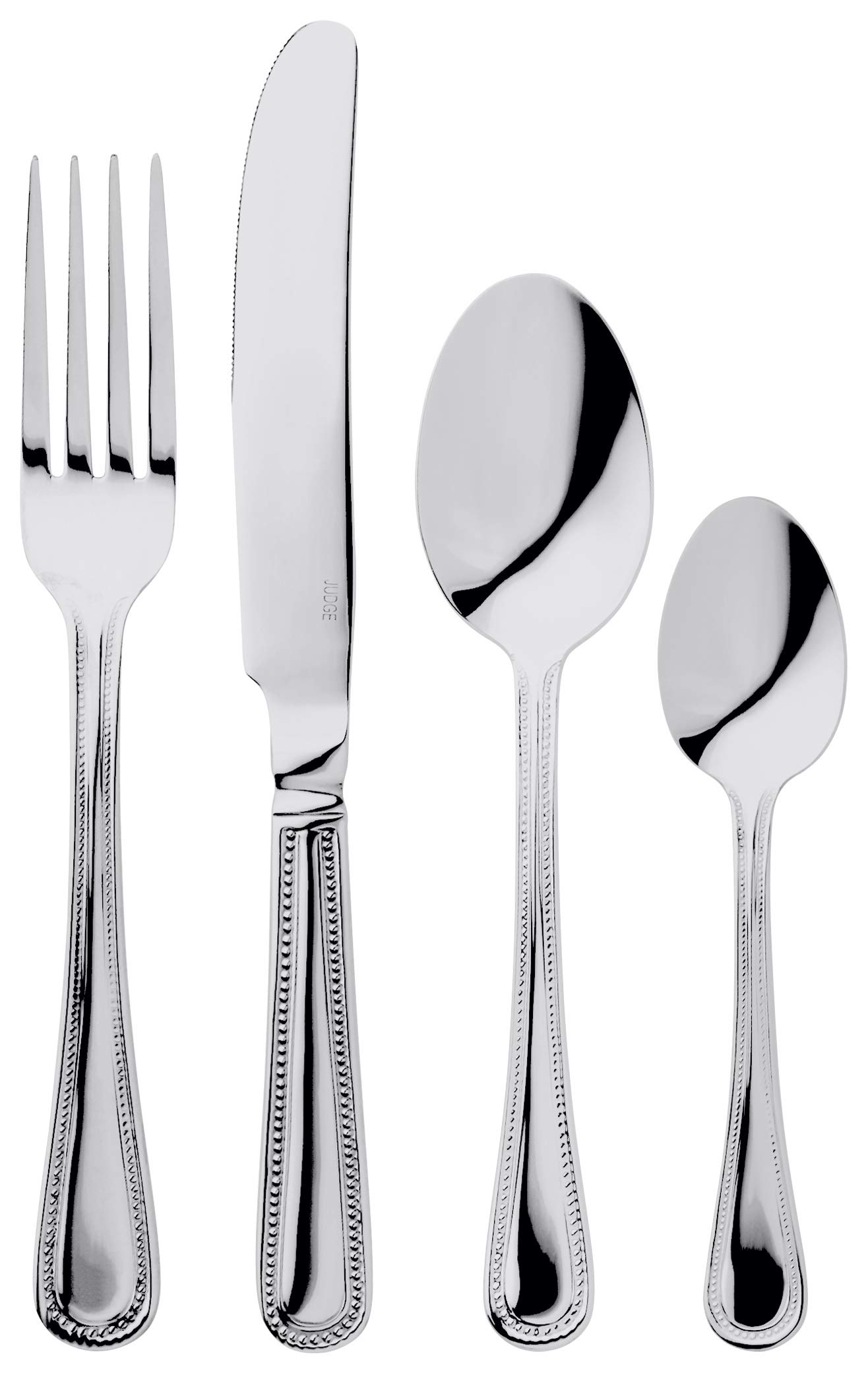 Judge Bead 24-Piece Stainless Steel Cutlery Set – Service for 6, Elegant Mirror Finish Flatware for Everyday Dining & Special Occasions