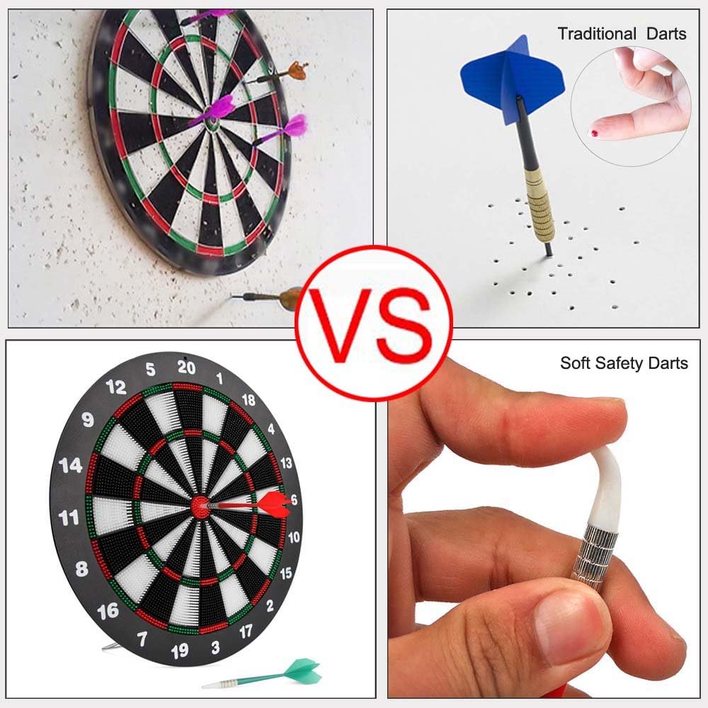 Ylovetoys Dart Board Soft Tip Safety Kids Dart Board Set Boys Toys Gifts, 16.4 inch Rubber Dartboard with 9 Soft Tip Safe Darts Great Game for Office and Family Leisure Sport : Sports & Outdoors