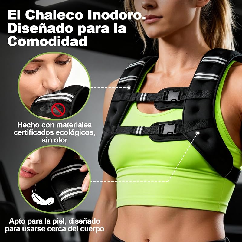 Weight Vest for Strength Training, Chest Size Adjustable, Practical Bag, Filled with Iron Sand, Ideal for Gym Workouts, Yoga Training and Aerobic Exercises (12lb/5.5kg)