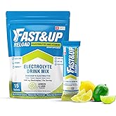 FAST&UP Reload – Lemon & Lime - Refreshing Electrolyte Drink Mix | Hydration Powder Packets | 1500 mg Electrolytes + Vitamins C & B12 | Easy to Open Single Serving Pack | 15 Servings