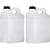Mountain West Plastic Jug 1 Gallon, F-Style Storage Containers, HDPE, 2 Pack