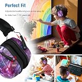 ProCase Starry Purple Kids Ear Defenders Noise Cancelling Headphones SNR 26dB view 2