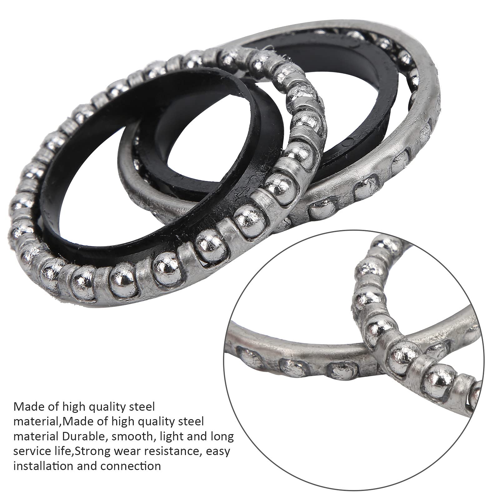 Steering Ball Bearing, Steel 37mm/1.5in Electric Scooter Steering Ball Bearing with Washer Fork Bearing Part