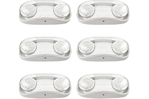 LED ENERGY PLUS Outdoor Emergency Light with Battery Backup, Exterior Lights with Battery Backup, Wet Location, LED Egress Lights, Exterior Two Adjustable Heads Emergency Lighting Fixture,120/277V, UL Listed (6 Pack)