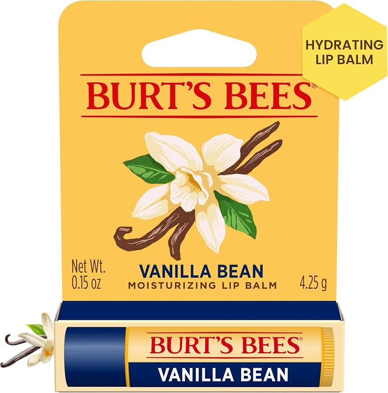 Burt's Bees Vanilla Bean Moisturizing Lip Balm 0.15oz Tint-Free Hydrating
