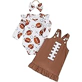 BemeyourBBs Newborn Baby Girl Clothes Ruffle Romper Suspender Skirt Set Overall Dress Bow Headband Cute Fall Winter Outfit